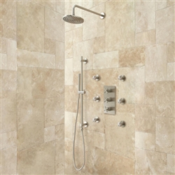 Fontana Lima Brushed Nickel Rainfall Shower System Set